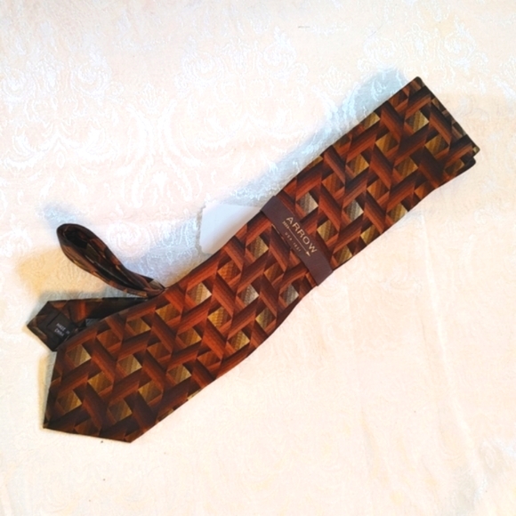 Arrow "Lattice Grid" Men's Tie - NEW with Tag - Picture 2 of 8